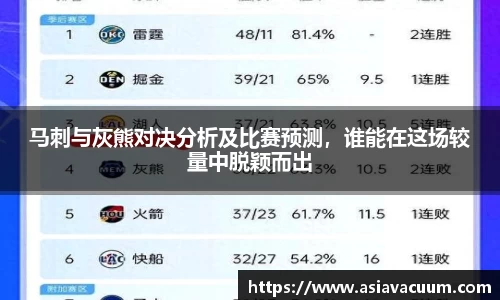 马刺与灰熊对决分析及比赛预测，谁能在这场较量中脱颖而出